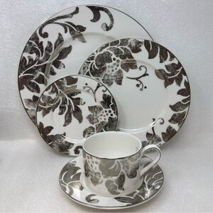 NEW LENOX 5 Piece Place Setting Silver Appliqué